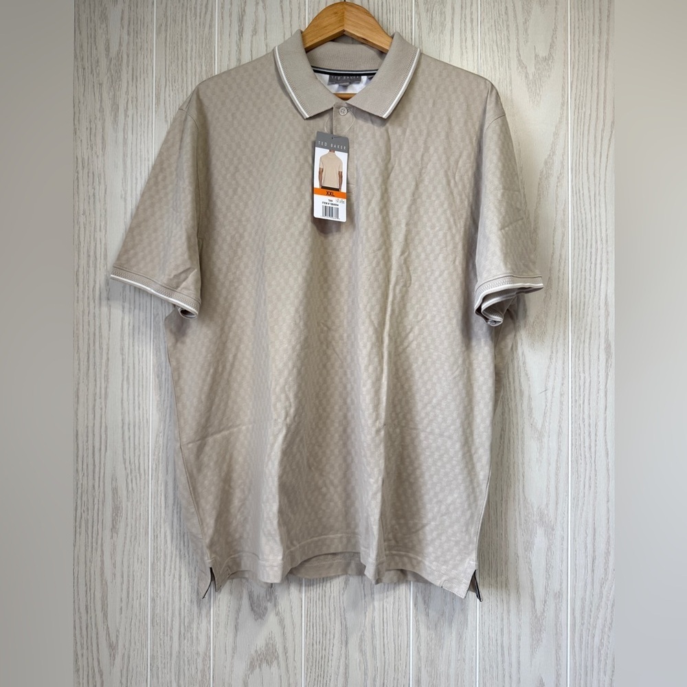 Ted Baker Tan Textured Polo Shirt